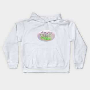 De la Plata watercolor Island travel, beach, sea and palm trees. Holidays and vacation, summer and relaxation Kids Hoodie